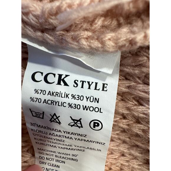 NEW CCK Style Wool-Blend Cardigan M/38 Pink Open Front Long Sleeve Pocket NWT - Picture 7 of 11